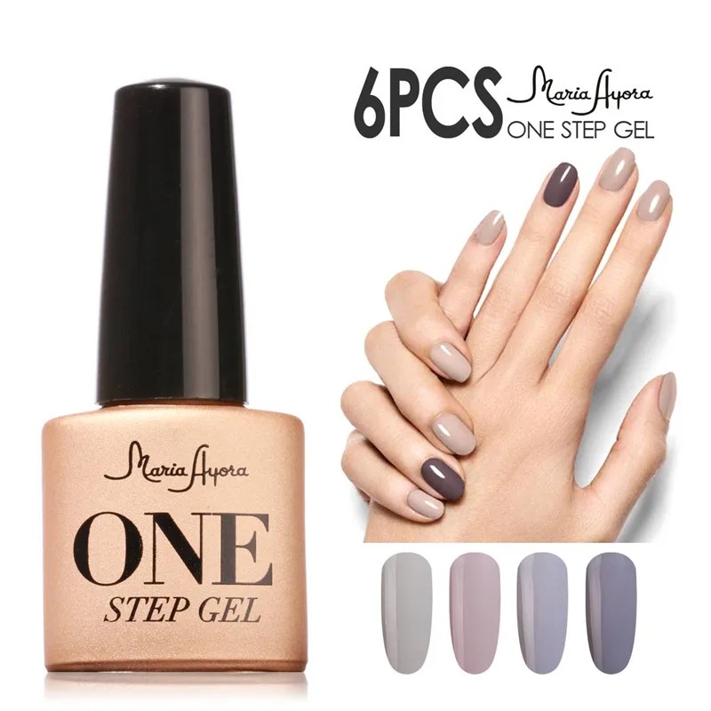 

Newest Nail Art No Need Top and Base 6Pcs/Lot One Step UV Gel Nail Polish Nail Gel Polish Nail Primer Gel Varnishes