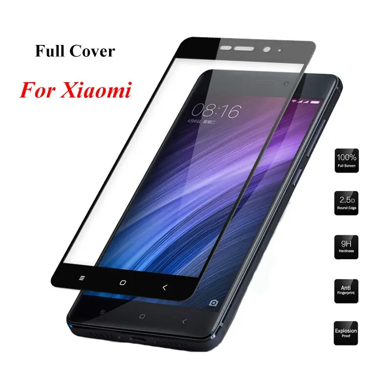 Закаленное стекло с полным покрытием для Xiaomi Redmi 4X 5 Plus 6 6A 6Pro Note 7 защита экрана Mi A1
