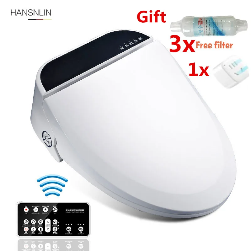 

Automatic toilet seats remote control intelligent electronic bidets Instant Hot saet cover led light drying heating