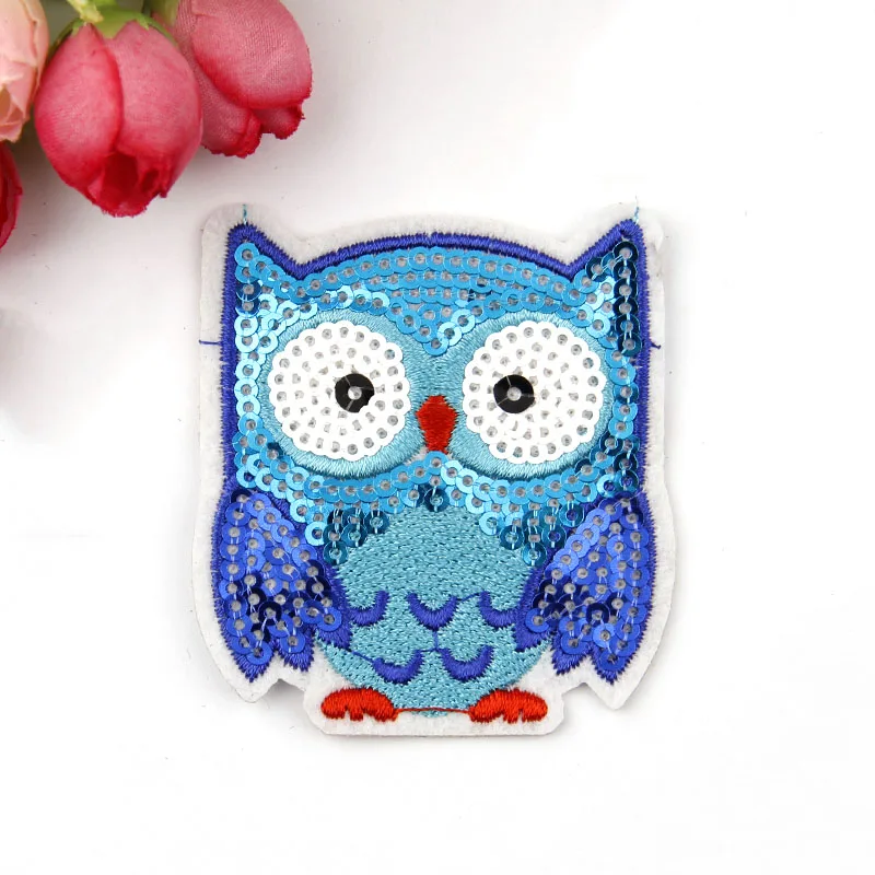 

1Pc Embroidery Sequins Patches Clothing Owl&Duck&Mouse Iron On Patches Punk Motif Applique DIY Cloth Accessory Stickers