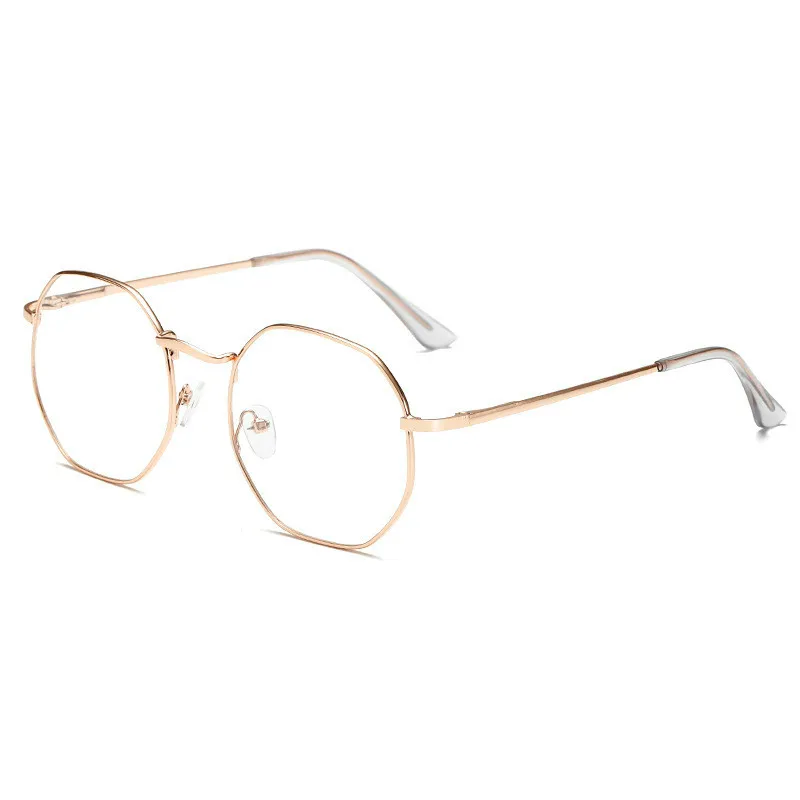 Металлические овальные очки для чтения, женские и мужские компьютерные очки, прозрачные линзы, очки для дальнозоркости, оптические очки, очки с защитой от ультрафиолета - Цвет оправы: Polygon Gold
