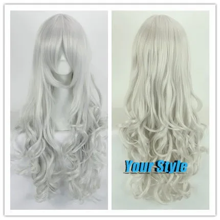 

Japanese Angel Sanctuary Raziel Cosplay Wig Prices Synthetic Long Hair Wigs Wavy Silvery White  Party Wigs Natural Perruque