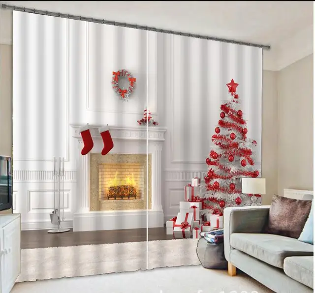 Best Price Red Christmas treeLuxury Blackout 3D Window Curtain For Living Room Bedroom Customized size Drapes Cortina Rideaux Cushion cover Best Price Red Christmas treeLuxury Blackout 3D Window Curtain For Living Room Bedroom Customized size Drapes Cortina Rideaux Cushion cover