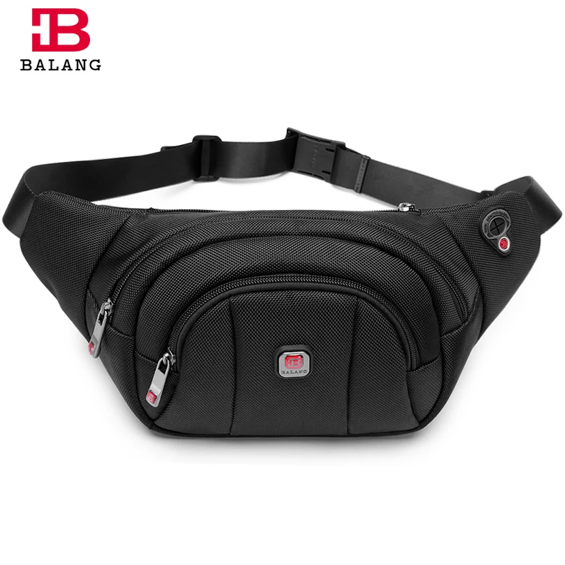 BaLang الرجال الذكور عارضة الخصر حزمة الوظائف فاني الخصر حقيبة Crossbody Messenge المال الهاتف حزام حقيبة كتف للرجال بنين الأسود