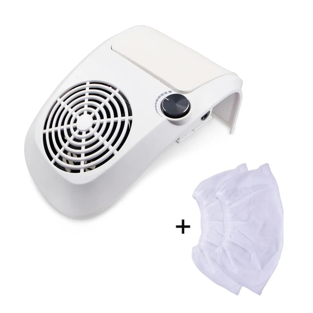 60W Powerful Nail Dust Suction Collector Vacuum Cleaner Professional manicure machine with 2 Dust Bag Nail Art Salon Equipment