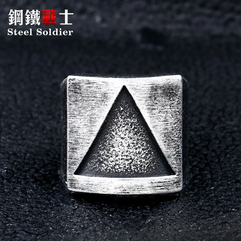 

Steel soldier Men's Cool Fashion Black Ring with Egypt pattern Stainless Steel Jewelry Gothic Boy's Jewelry