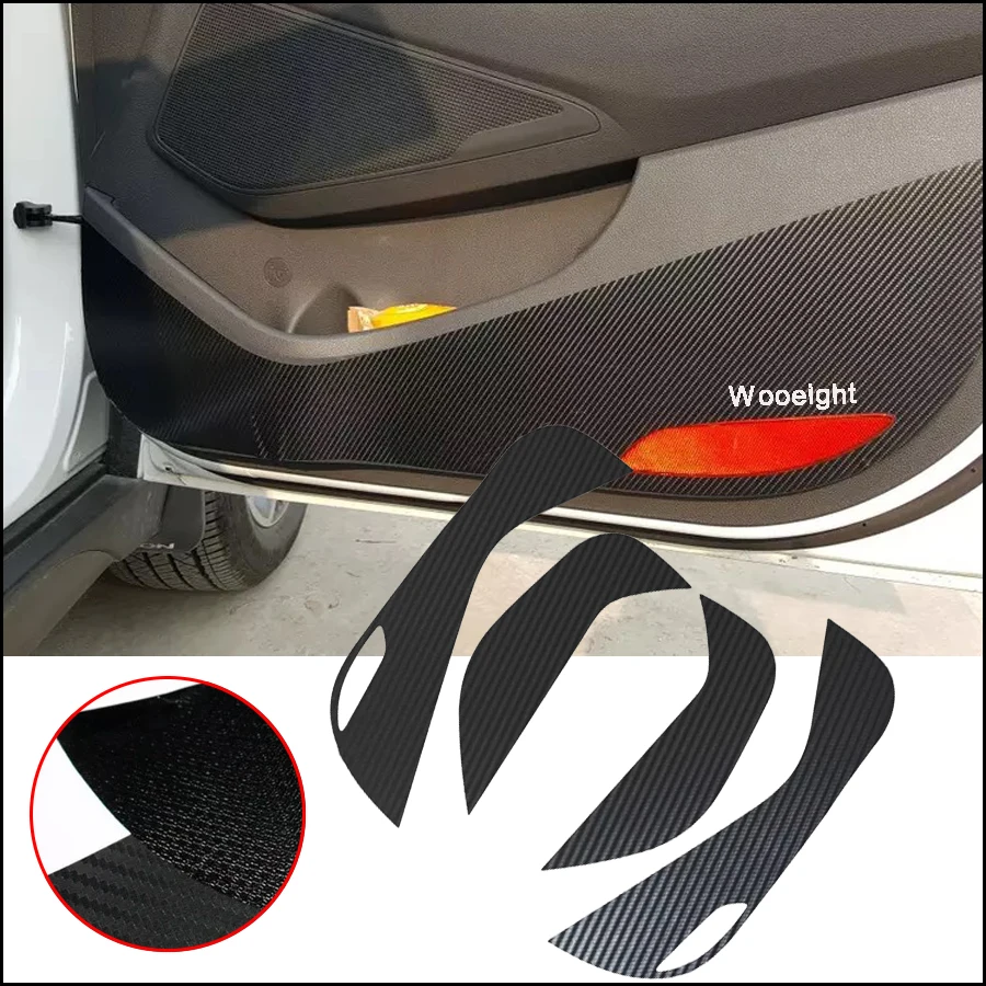 4Pcs Car Styling Anti-kick Pads Carbon Protection Interior Door Sticker Film For Hyundai Tucson (TL) 2015-2017 (3)