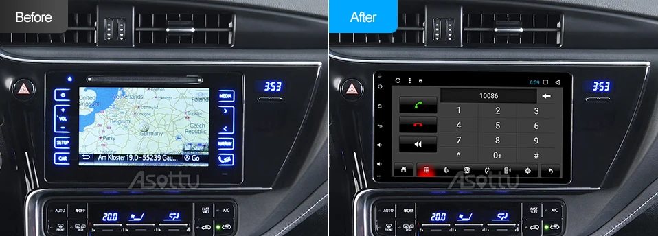 Asottu DSP android 9,0 px30 автомобильный DVD для Toyota Corolla Auris Fortuner Estima vios Innova gps навигация