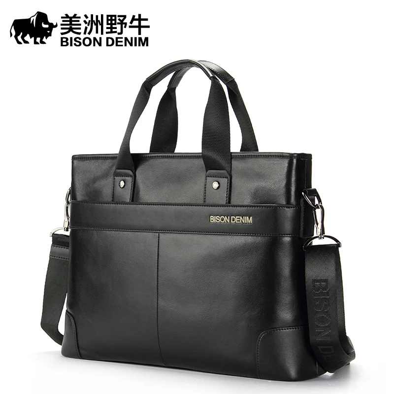 Бизон джинсовый бренд из натуральной кожи сумки Для мужчин сумки на плечо Бизнес Портфели сумка для ноутбука сумка Для мужчин сумка