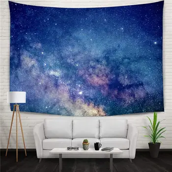

Midnight Sky Printing Curtain Universe Space Wall Hanging Tapestry Polyester Banner Bedspread Wall Drapery Flags Kids Gift Xmas