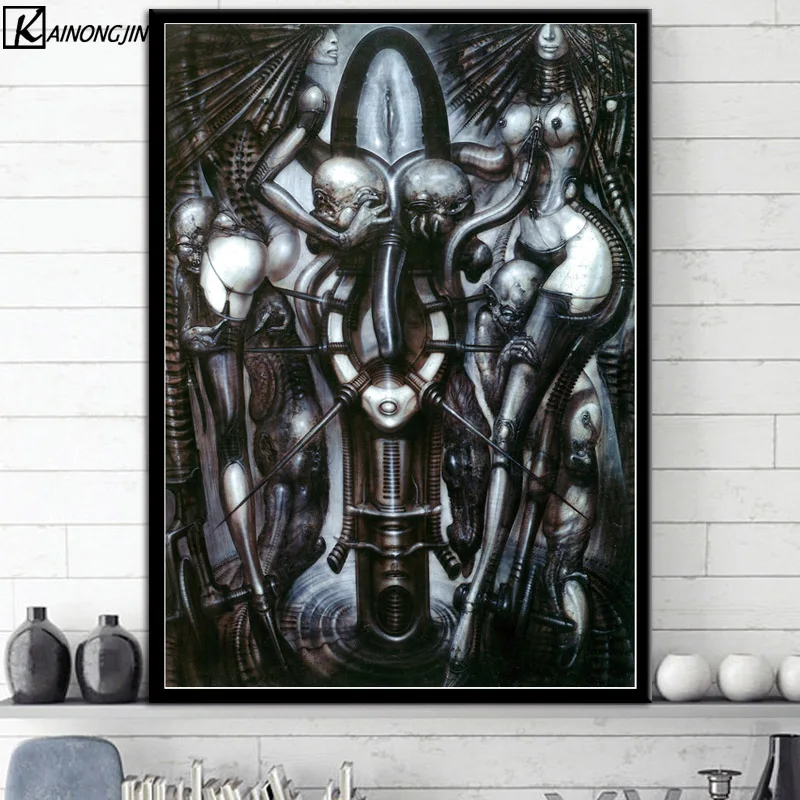 Hr Giger Li II Art fabric Poster Wall Decor 13 x 13 inch 001