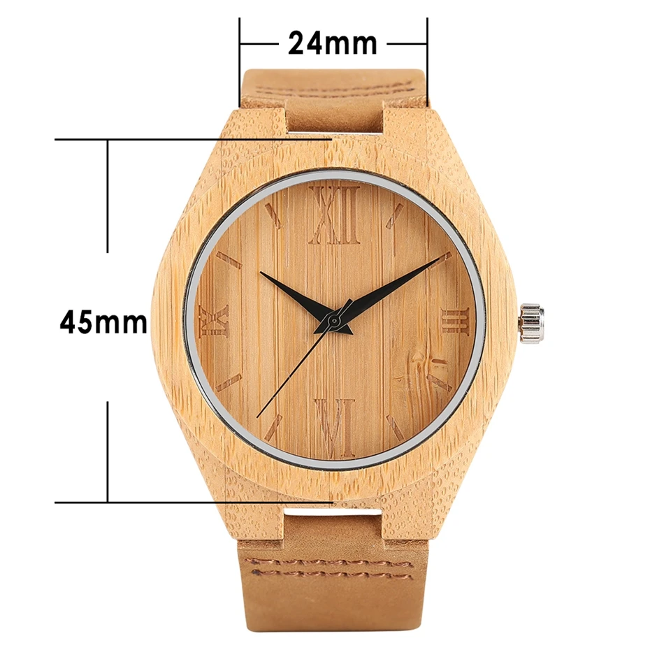 Vintage Mens Wood Watch Minimalism Simple Handmade Carving Quartz Wooden Bamboo Women Sports Clock with Genuine Leather Gift Bag 2017 (14)
