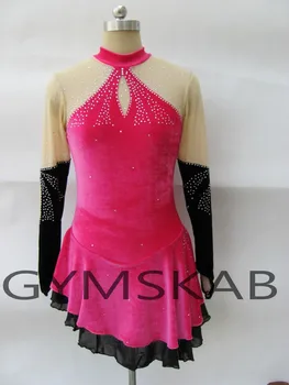 

2018 Charming Figure Skating Dress Women's Girl's Customized Ice Skating Dress Long-sleeved Gymnastics Costume 5552