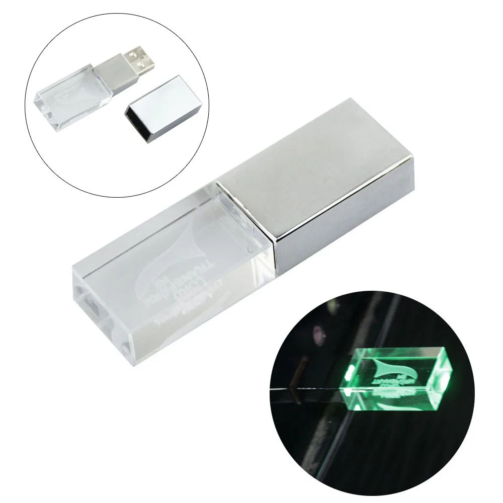 

USB Flash Drive 16 GB Metal Pendrive High Speed USB Stick 16 GB Green light Pen Drive Real Capacity 16GB USB Flash Free Shipping