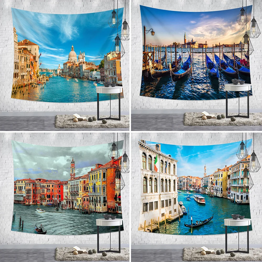 

View of Venice Tapestry Hippie Mandala Wall Hanging Bohemian Bedspread Dorm Decor Tapestries Table Cloth Yoga Mat dorm