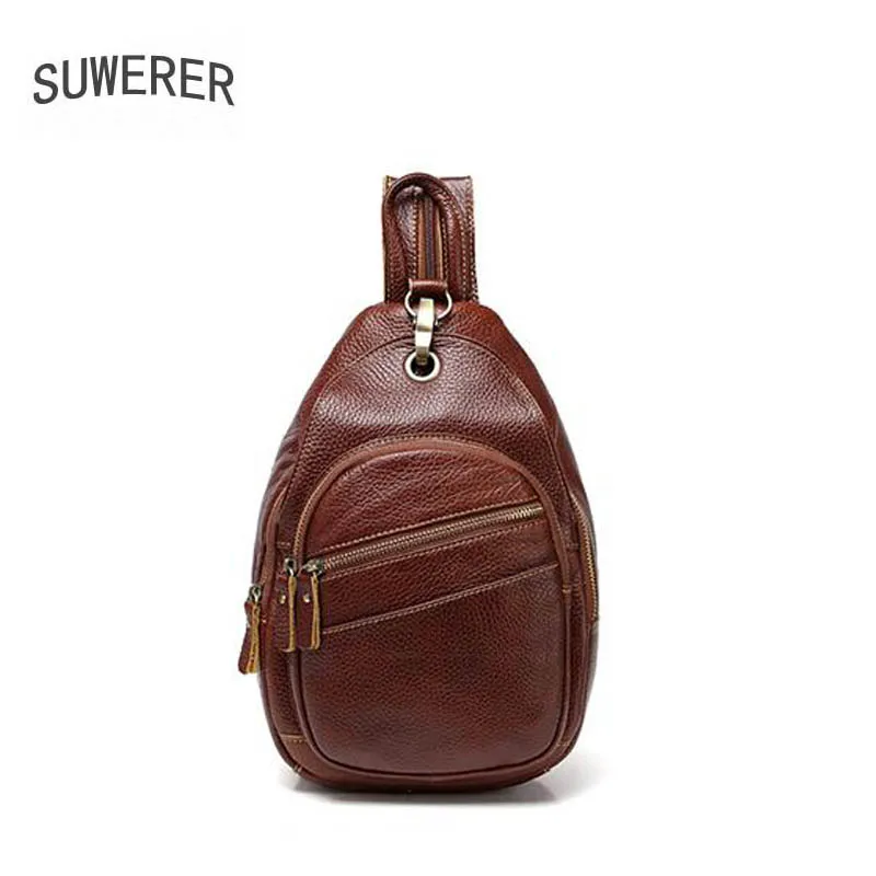 

SUWERER high quality fashion luxury brand shoulder bag female leather suede leather chest bag dual-use multi-function casual ant