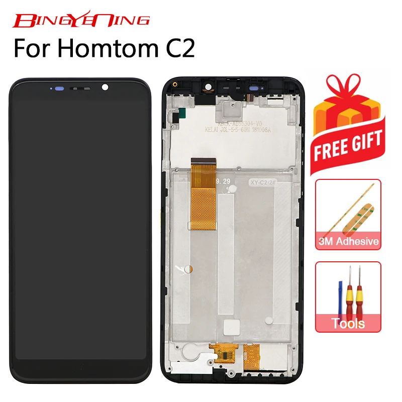 

BingYeNing Brand new original For HOMTOM C2 Touch Screen + LCD Display +Frame Assembly Replacement