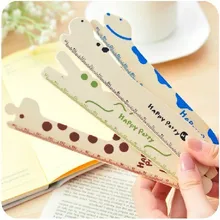 Мультфильм животных древесины Прямо Правитель обучения школы инструмент 15 см подарок Симпатичные разные цвета