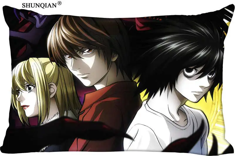 Тёмно-синий Наволочка с надписью «Death note»(с двух сторон), высокое качество, на заказ, на молнии, прямоугольная Мягкая Наволочка - Цвет: Тёмно-синий
