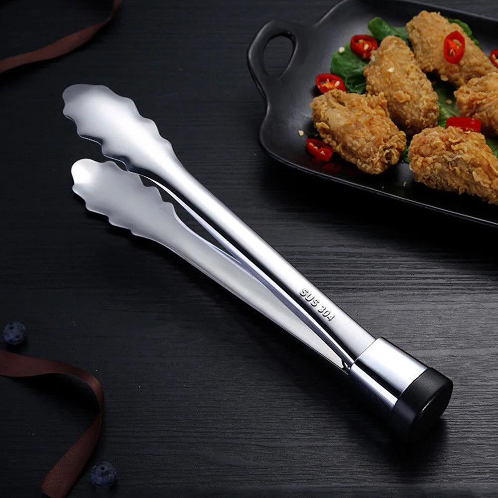 Dropship BBQ Tongs Stainless Steel Kitchen Tongs Lock Design Barbecue