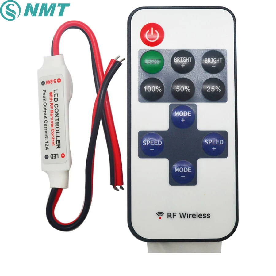 5 шт. DC12V 24V Мини светодиодный диммер пульт дистанционного управления RF