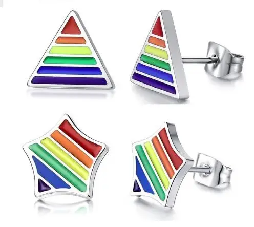 thumbnail image 2 of Jewelry Stainless Steel Fashion Rainbow Ear Stud Earring For Gay Lesbian Pride Cf11xgxuzi7 2 of 14
