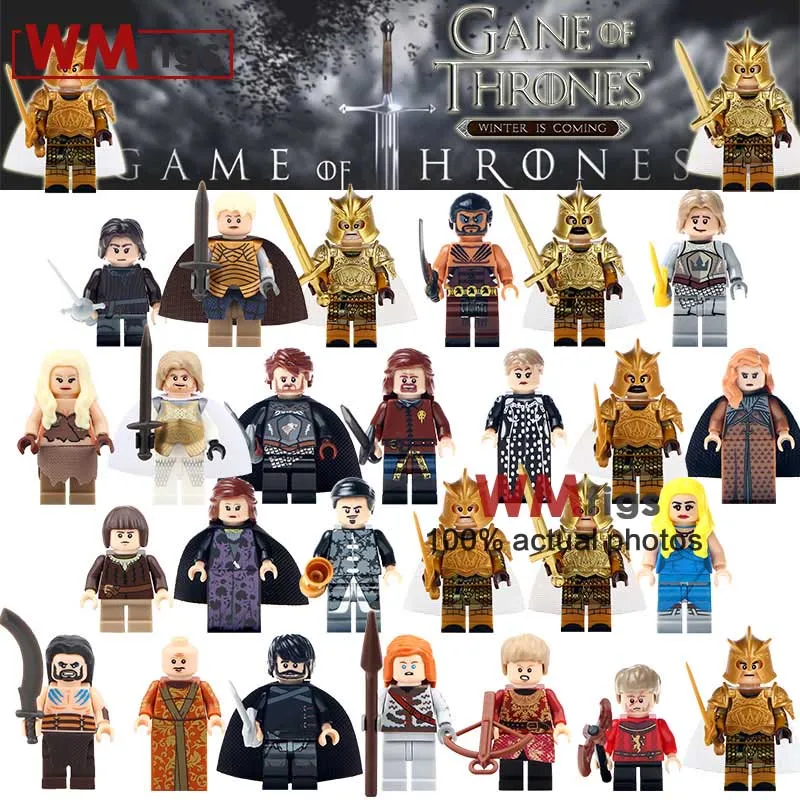 

Game Of Thrones LEgoings Single Minifigs Khai Drago Daenerys White Walker Jaime Ice And Fire Stark Building Block Model Toys