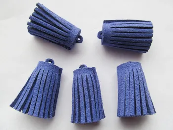 

Free Shipping 10pcs 33mm Handbag Tassels,DIY Accessories, Royal Blue Korean Fleece Suede Cord,Chamois Macrame Bag Component