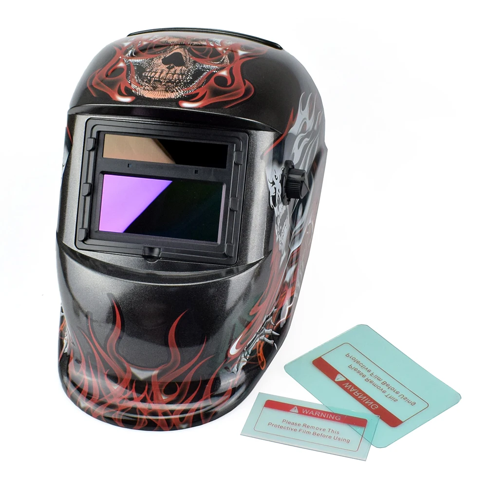 NEWACALOX призрак электрическая Сварочная маска Солнечная Авто Затемнение Tig Mig сварочный шлем для сварки/измельчения/ИК сохранение пайки инструмент