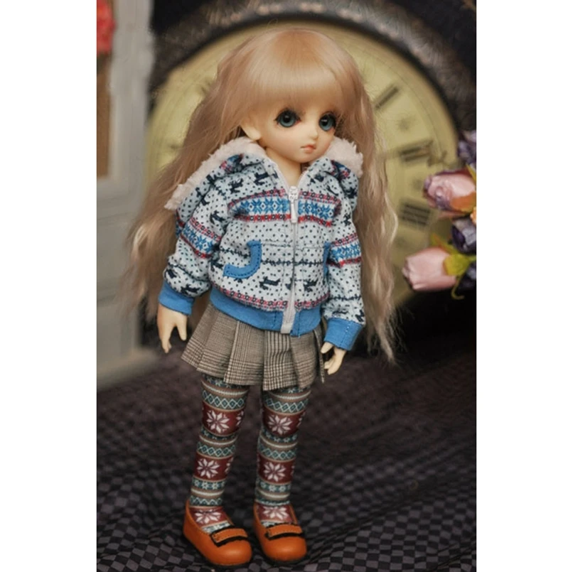 BJD Синий принт пальто наряды верхняя одежда для 1/4 17 &quotвысоких женщин MSD DK DZ AOD DD