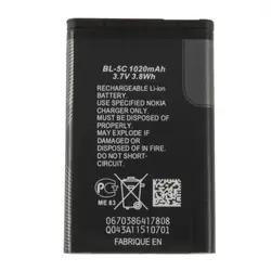 Высокая Ёмкость Замена Черный Батарея литий 1020 мАч 3,7 В 3,8 wh Батарея для Nokia BL-5C литий-ионный