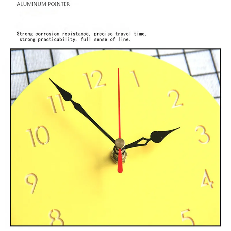 European wall clock children's room mute light bulb creative living room home cartoon acrylic clock wall hangings