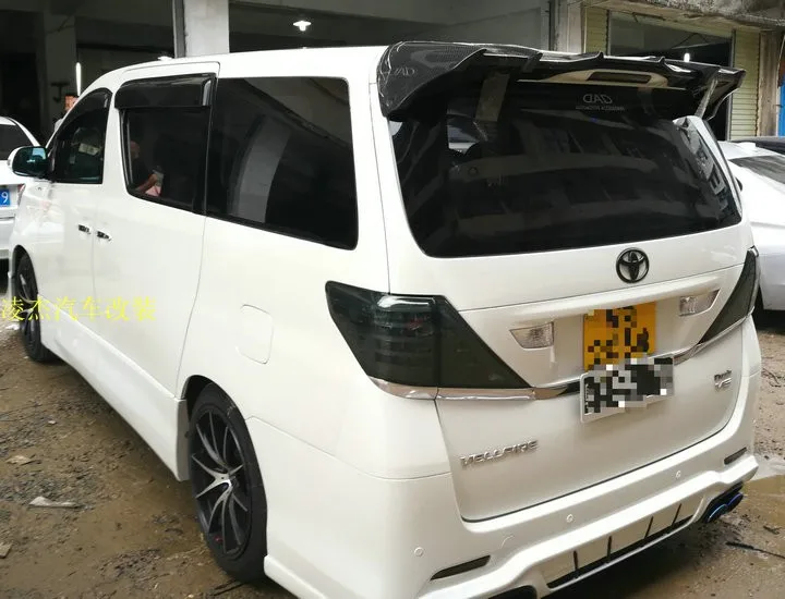 Car Styling Carbon fiberTrunk Boot Wing Roof Lip Spoiler For Toyota Alphard 2012 2013