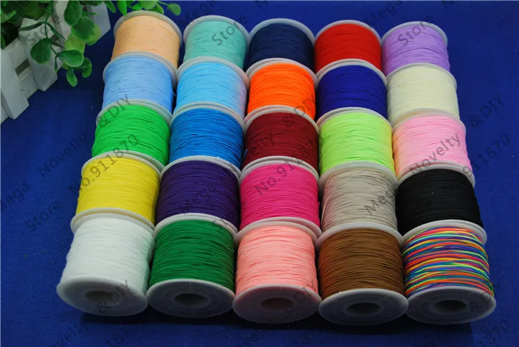 

Kumihimo cord 130meter/roll 5pcs/lot Multi 0.5mm macrame cord Chinese Knot Beading Chinlon Nylon Cord Polyamide Yarn Knit DS703