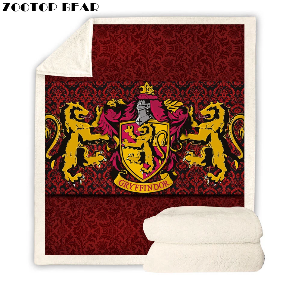 

Harry Potter Gryffindor Symbol Plush Throw Blanket Red Color Sherpa Fleece Bedspread Blanket Vintage Bedding Blanket 2019