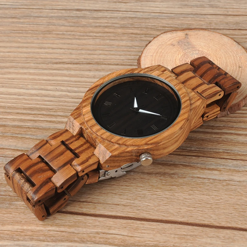Luxury 2017 BOBO BIRD Watches Men Zebra Wood Strap Wristwatch Wooden Strap Quartz Watches Gifts relogio masculino C-M30