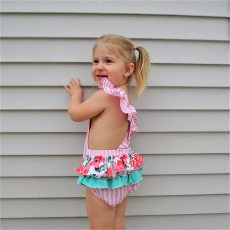 Little Girls Infant Jumpsuit Bodysuit Playsuit Babies Vertical Stripe