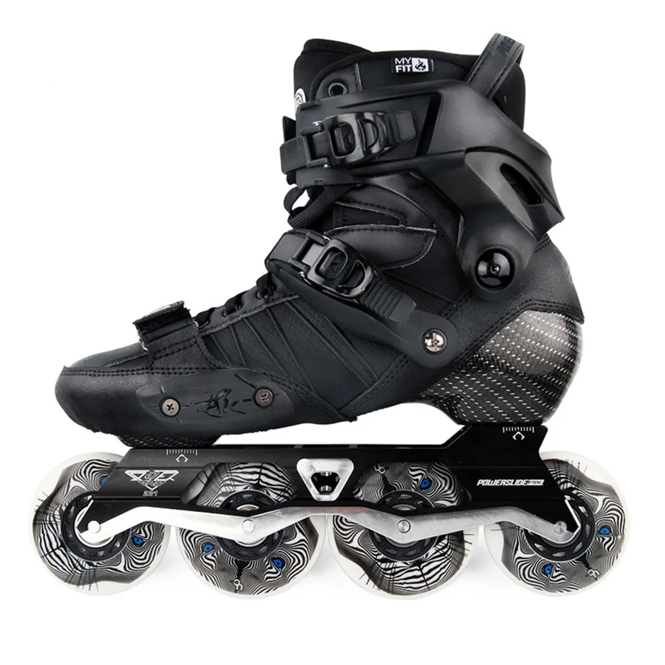 

100% Original 2018 Powerslide EVO Carbon Fiber Professional Slalom Inline Skates Adult Roller Free Skating Shoes Sliding Patines