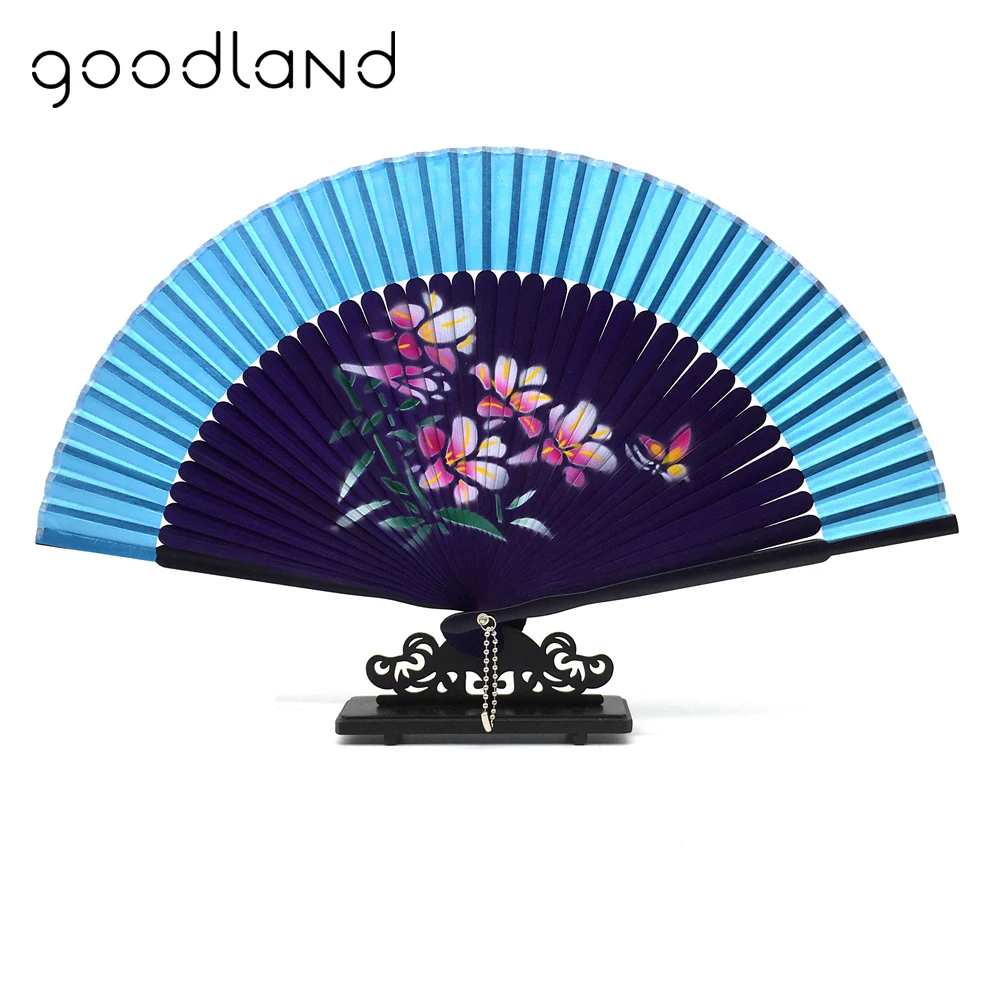 

Wholesale Free Shipping 50pcs Random Mixed Color Spun Silk Cover Purple Bamboo Ribs Pocket Hand Fan Cheap-Christmas-Ornament