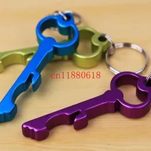 1000 шт./лот ключ формы брелок открывалка для бутылок, анодированный Алюминий открывалка для бутылок пива разноцветные