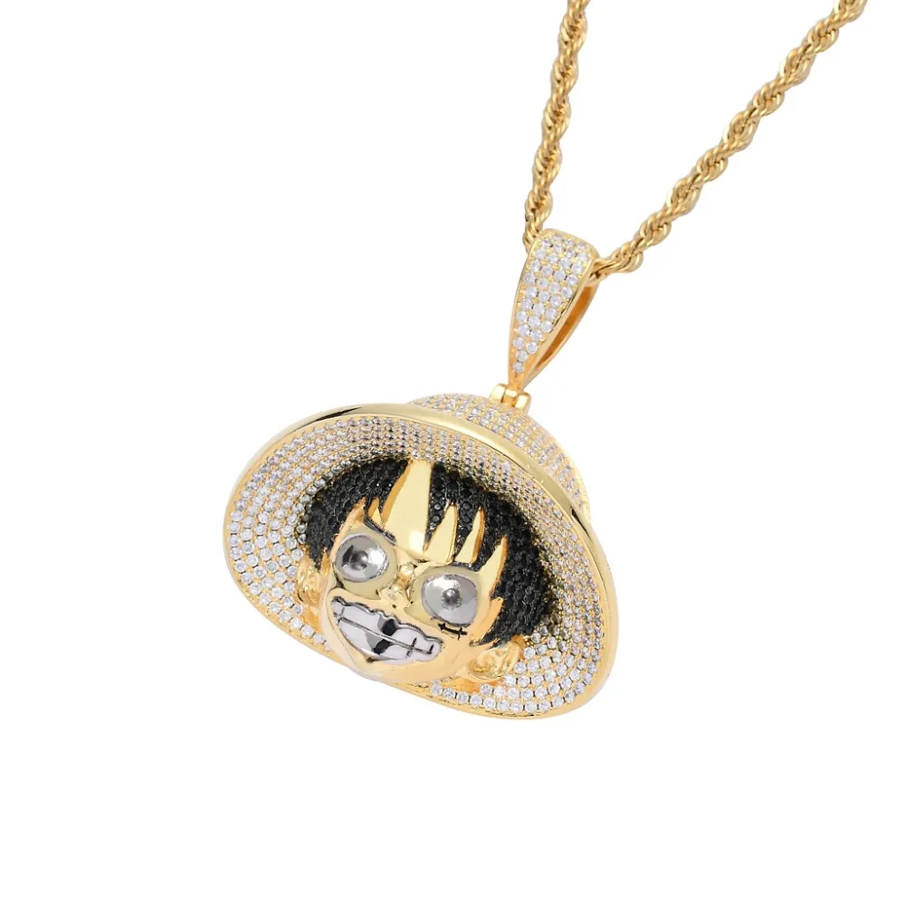 Hip Hop Jewelry Cartoon Monkey D Luffy Pendant Necklce (3)