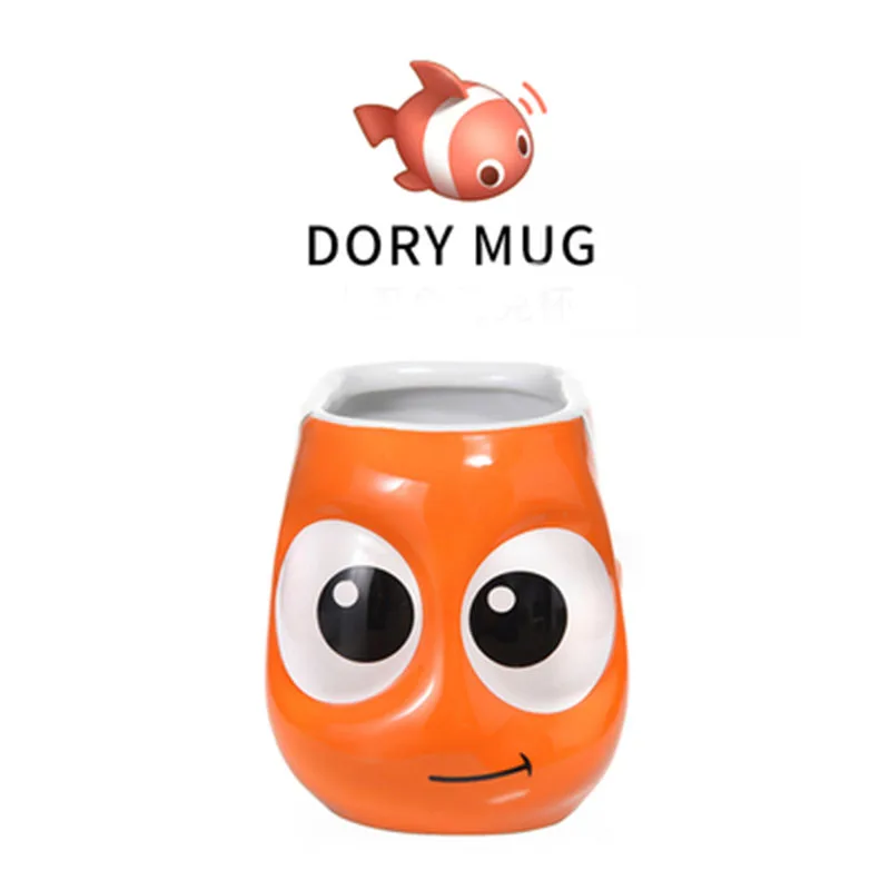 

Super Cute Small Fish Large Capacity Coffee Cup Breakfast Milk Tea Cup And Cup With Spoon Ceramic Expression Drinking 380ML