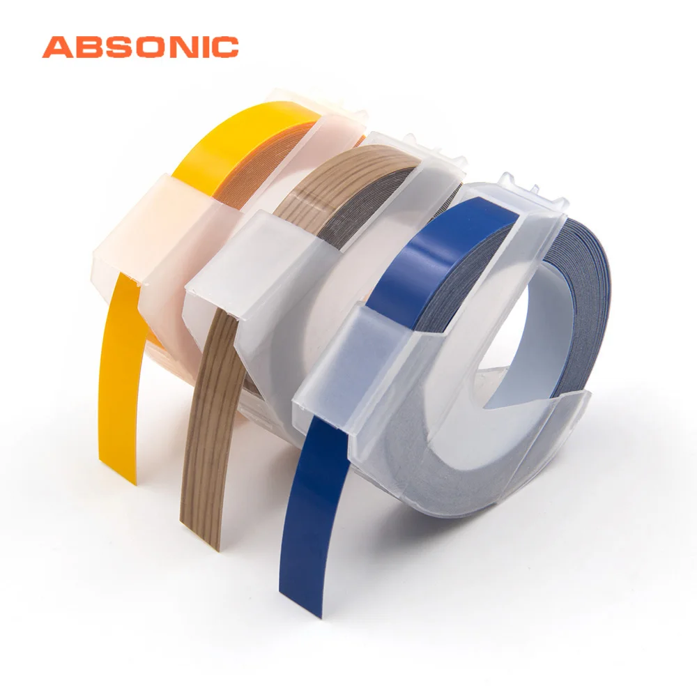 Absoonic 3 рулона 3D 9 м * ПВХ этикетки с тиснением ленты совместимый dymo 1610 12965 ручной
