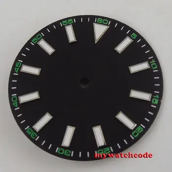 

30.8mm black luminous Watch Dial no date for Mingzhu DG2813 Movement D47