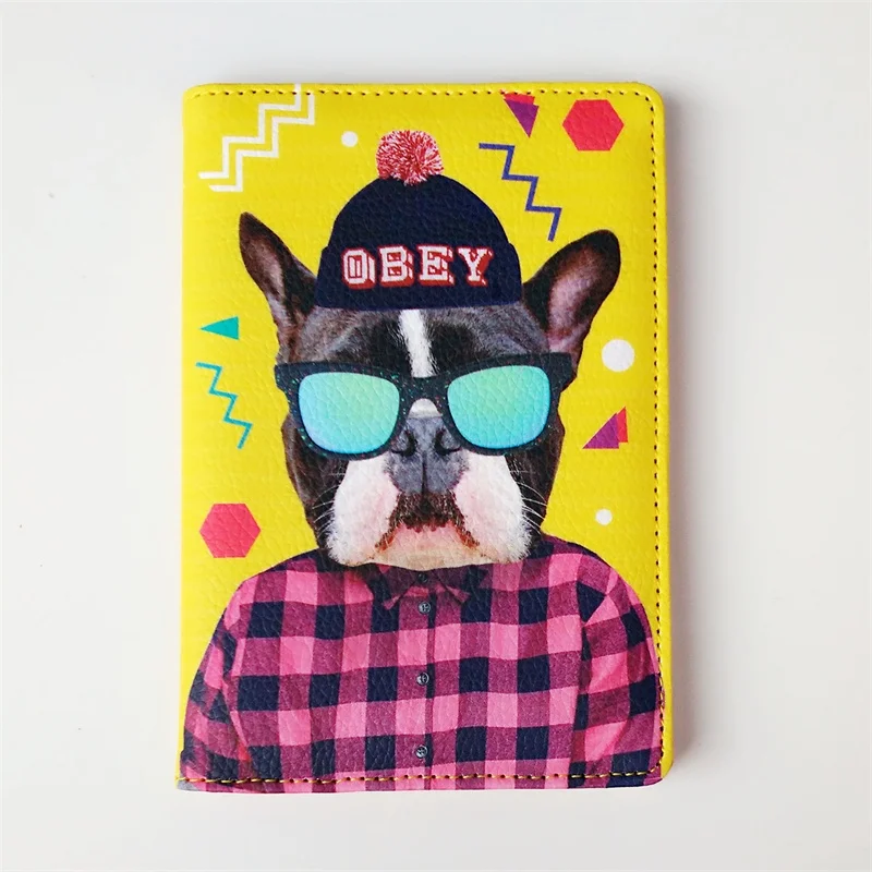 Buy Cool glasses husky Dog PU Leather Passport Cover