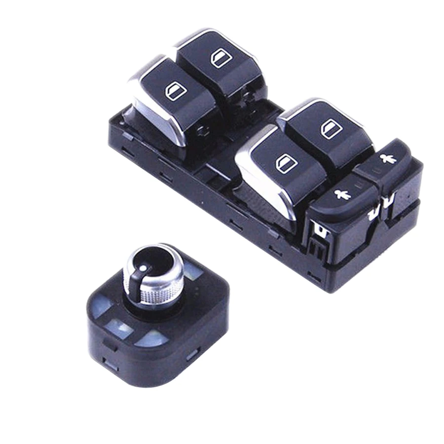 

TUKE OEM Chrome Rear Mirror Folding Adjust Switch + Driver Side power window switchs For A6 S6 C7 A7 4G0 959 851 4GD 959 565
