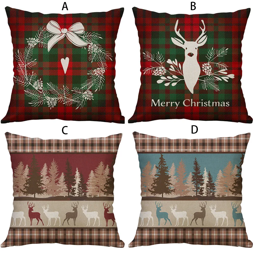 

Merry Christmas Pillow Case Christmas Ornament Navidad Christmas ornaments For Home Bed Waist pillow Cover Xmas 2018