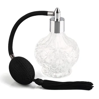 

80ml Crystal Perfume Bottle Long Black Bulb Tassel Spray Atomizer
