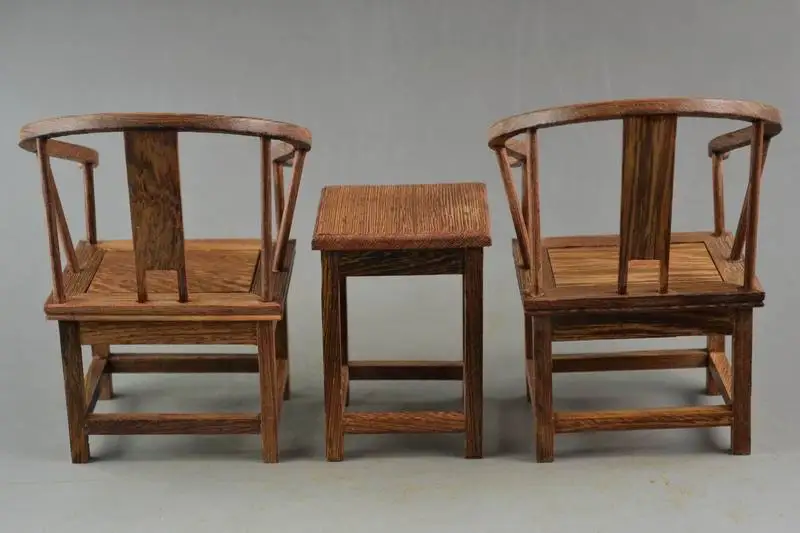 ( Mini ) Exquisite Interesting Old Chinese Handwork Rosewood Carving Lucky Set Of Table & Chair Model ( Mini ) Exquisite Interesting Old Chinese Handwork Rosewood Carving Lucky Set Of Table & Chair Model