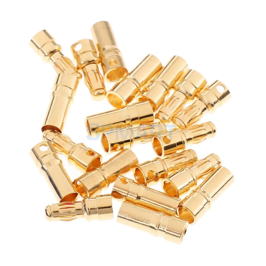 20pcs Gold-plated Banana Plug Bullet Connector 3.5mm for ESC Motor Battery | Игрушки и хобби